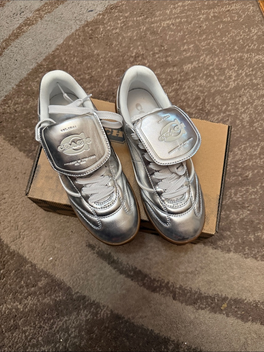 Coach Metallic Silver Sneakers